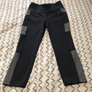 Grey and black workout capris
